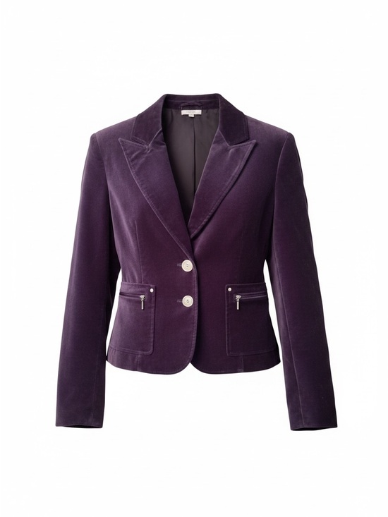 Cache Jackets & Blazers - Cache Velvet Tailored Blazer in Deep Blue/Navy